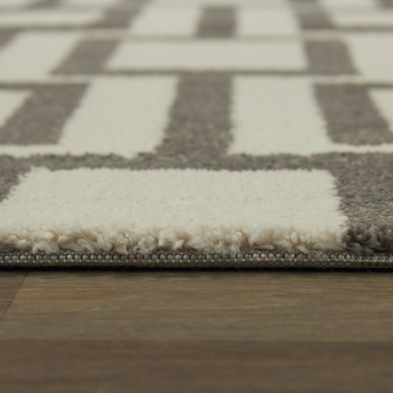 Tapis gris / blanc Palomino, Rectangle 5 pi 3 po x 7 pi