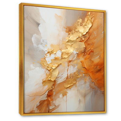 Gold White Champagne Sunrise Spirals I - Abstract Spirals Canvas Art Print