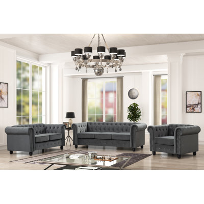 Anavi 3-Piece Tufted Living Room Set