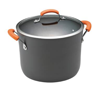 Rachael Ray 8qt Hard Anodized Nonstick Oval Pasta Pot and Braiser Gray