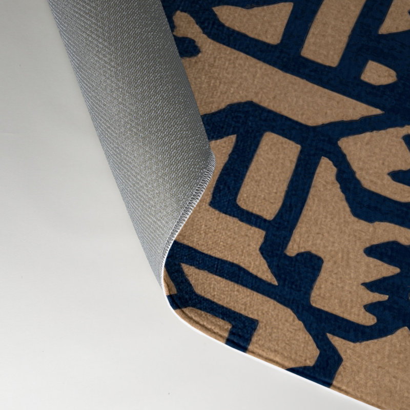 Tapis bleu intérieur et extérieur Trellis, Rectangle 5 pi x 7 pi