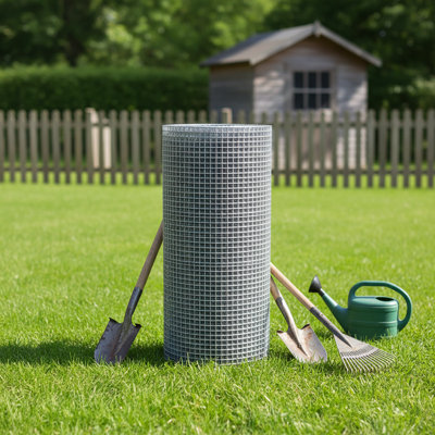 60" x 50ft Silver Vinyl Coated Wire Mesh Fence 19Ga Galvanized Steel 1/2" x 1/2" Mesh Hardware Cloth for Garden Yard Animals Plants 1 Piece