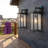 20" Dusk to Dawn Outdoor Wall Sconce Set, Matte Black Porch Light with Clear Glass