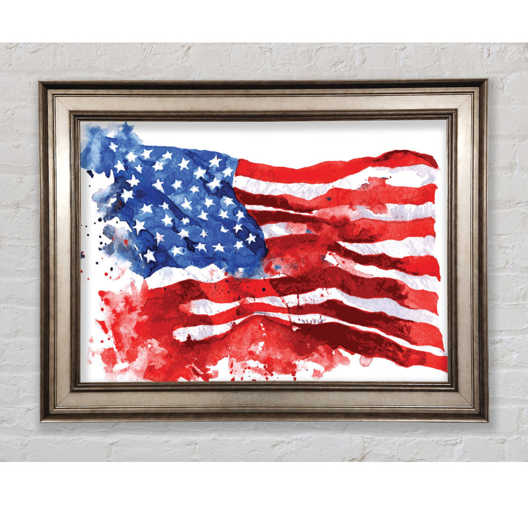 The Ink Splatter American Flag - Einzelner Bilderrahmen Kunstdrucke