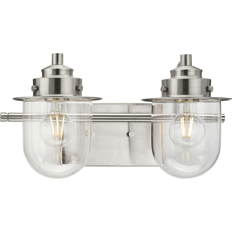 2 - Light Dimmable Vanity Light, Brushed Nickel
