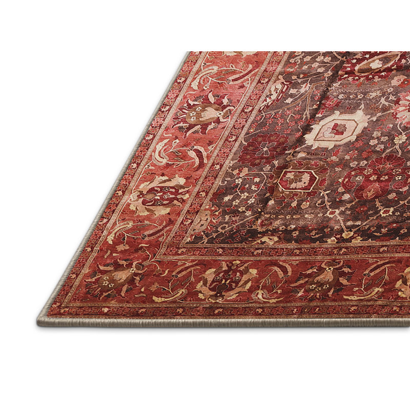 Tapis de style oriental rouge, Rectangle 8 pi x 10 pi