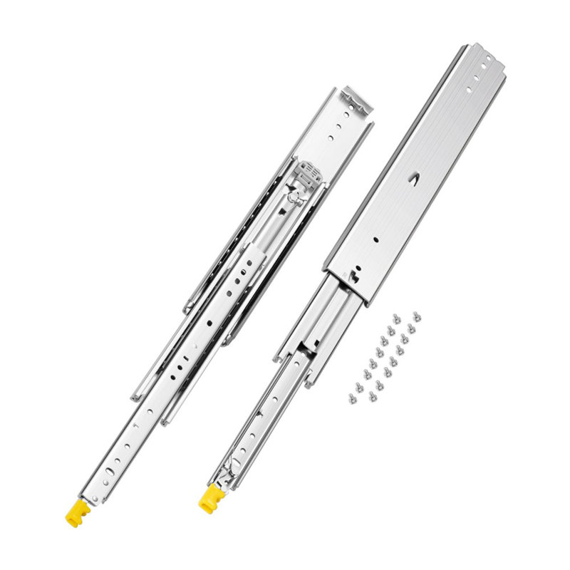 1 Pair Full Extension Drawer Slides 20 in, 500 lbs Load Capacity Locking Drawer Slides, Ball Bearing with Lock Side Mount Drawer Slide Rail