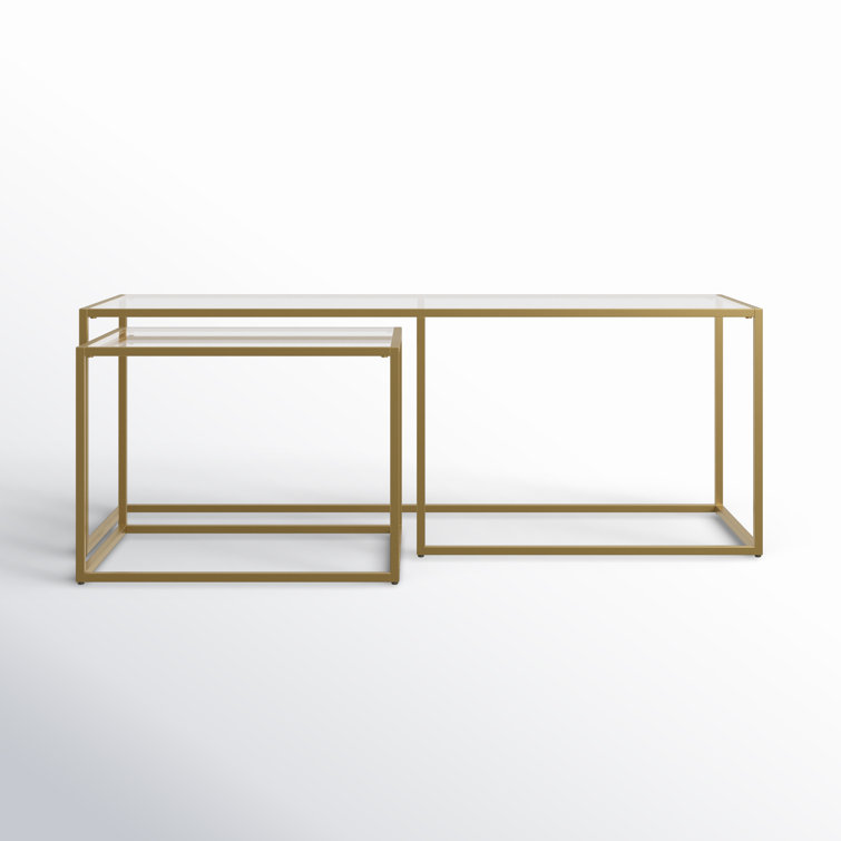 Kennedy Glass Top Nesting Coffee Table