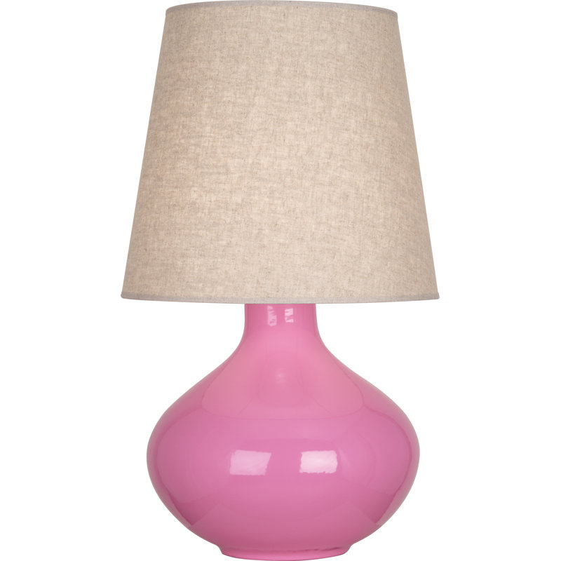 June Table Lamp, Buff Linen, Bone