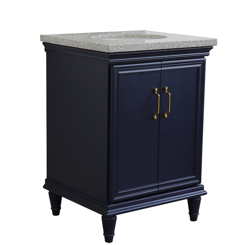 Ensemble de meuble-lavabo de salle de bain simple 25 po iiford, Bleu, Granite