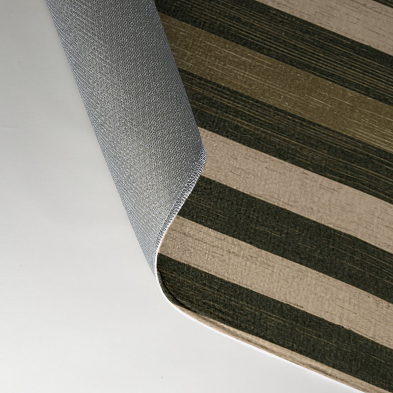 Tapis intérieur / extérieur brun HorizontalStripes, Rectangle 9 pi x 12 pi