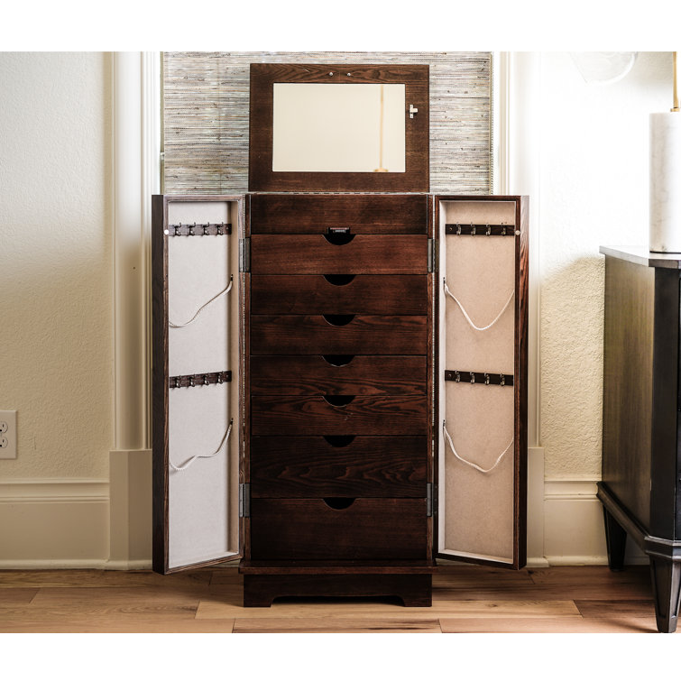 Harwant 18'' Wide Freestanding Solid Wood Jewelry Armoire