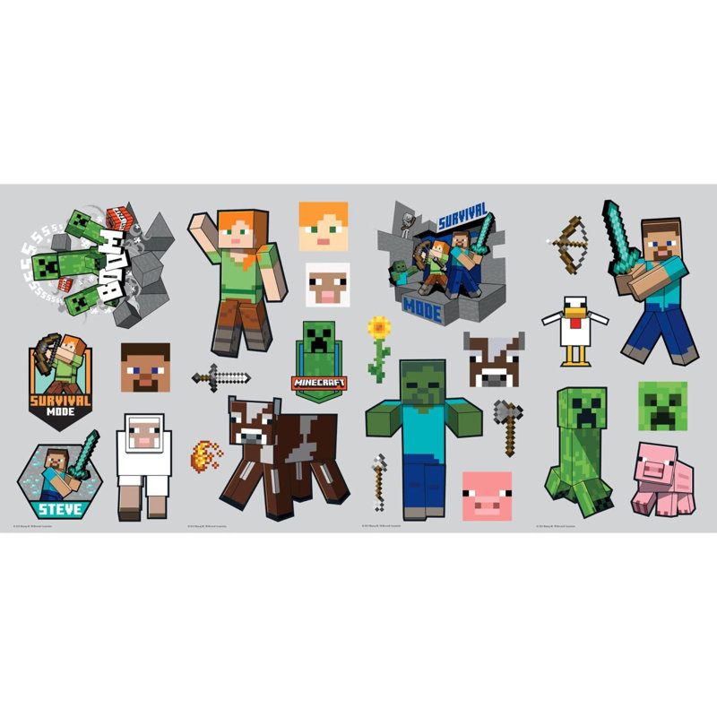 RMK5366SCS Autocollants muraux Minecraft