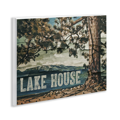 Rustic Lake House View Wall Plaque, design by Sophie 6