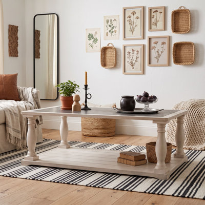 Rectangular Coffee Table with Wood Legs