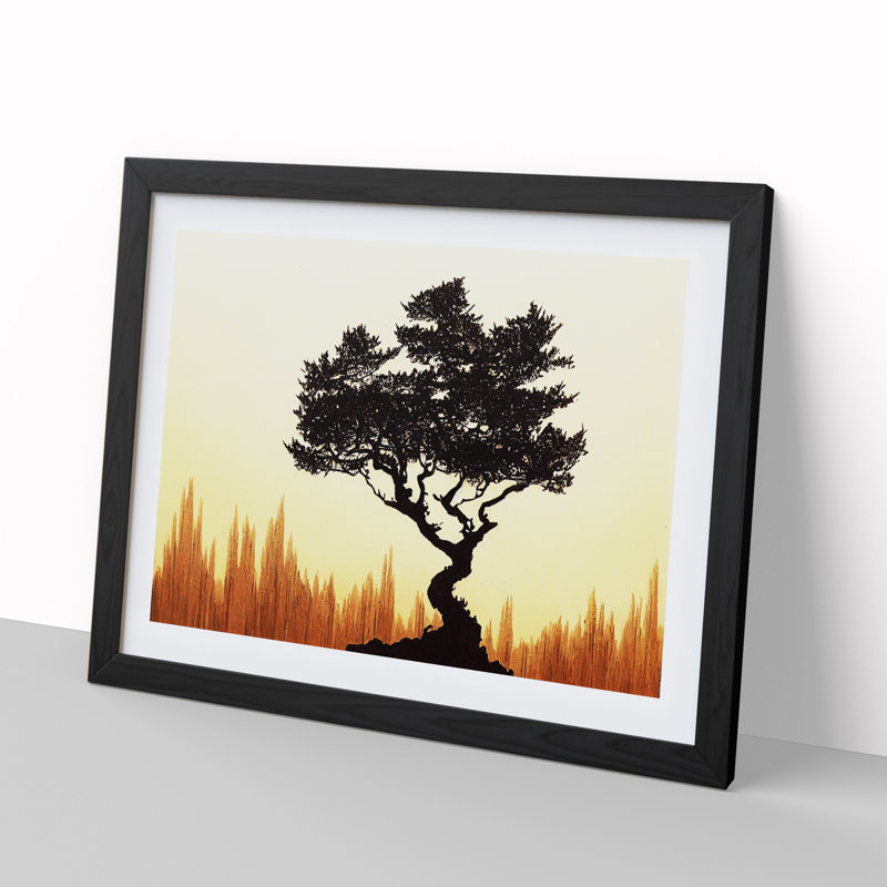 Adventurous Tree - Single Picture Frame Painting, 34cm H x 46cm W x 2cm D, Black Framed
