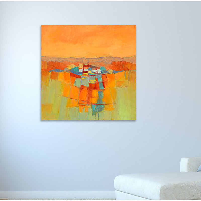 " Le Hameau " by Régine Pivier-Attolini, 12" H x 12" W x 1.5" D