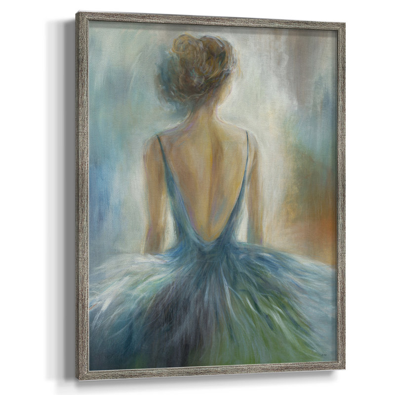 «Lady in Blue», reproduction encadrée - bois massif, H 21 po x l 17 po