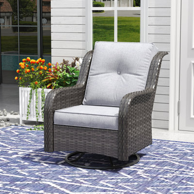 Stylish Outdoor Woven Rattan Swivel Chair by HAK