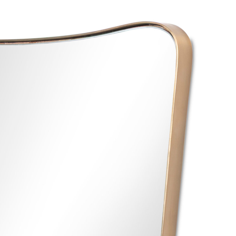 Hamza Iron Wall Mirror, Aged Brass Iron
