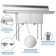 60" L x 21" W Double Basin Flush Mount Kitchen Sink