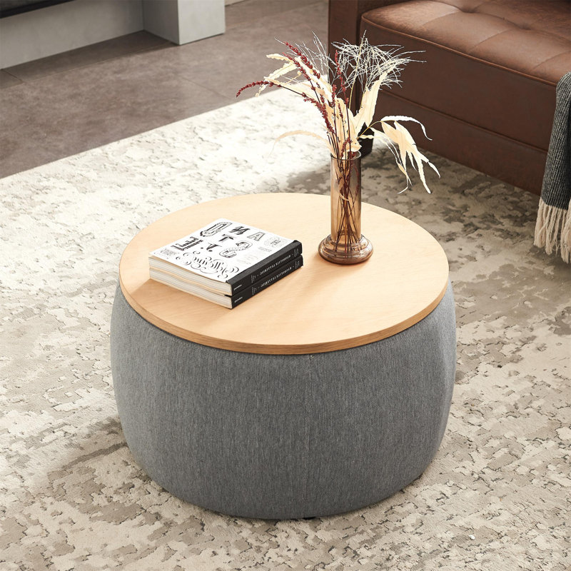 Mylo Single Coffee Table, Gray, Oak Wood