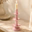 Porte-bougie effilé rose à la main-206862997