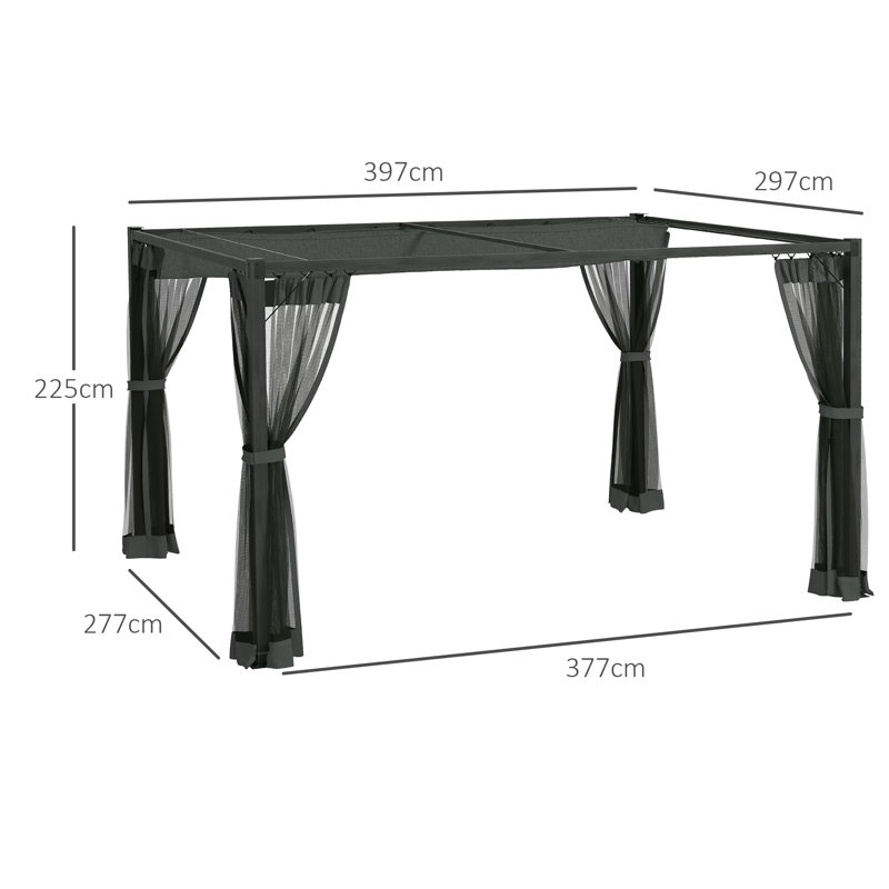 Brookelyne 2.25" x 3.97" Aluminum Pergola