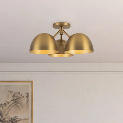 Fosso 17-in Brushed Gold Semi-Flush Mount