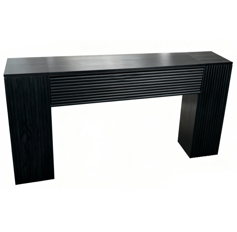 Console Table With Cabinet, Black