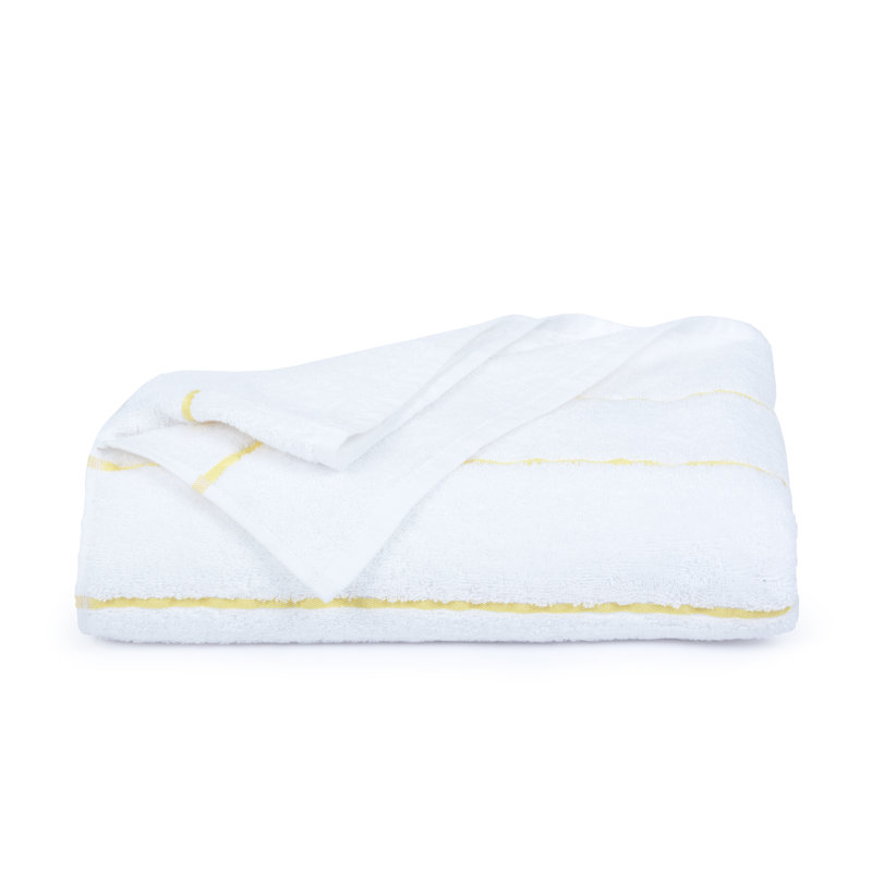 100% Cotton Lightweight, Quick Drying Cabana Beach Towels, Yellow, Beach Towel - 1 Pack