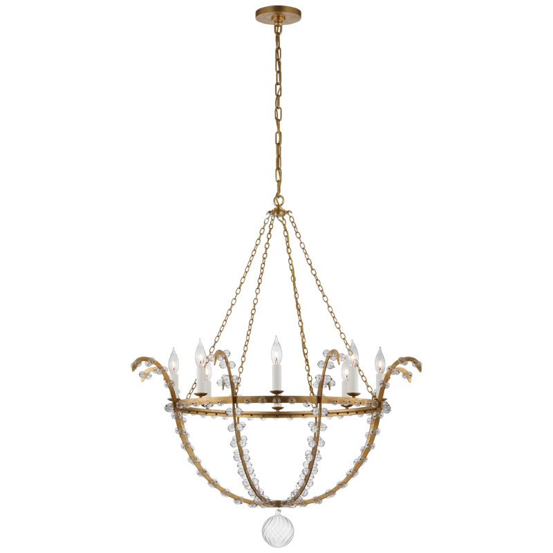 Alonzo 8 - Light Chandelier, Gild/Clear Glass