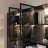 110 '' W Black Combination Bookcase With Glass Doors And Led Lights, Display Cabin With 5-tier Shelveset