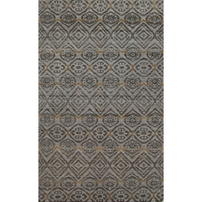 Geometric Hand-Knotted Wool Taupe Area Rug