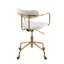 Chaise de bureau Demi Contemporary en métal doré et velours crème par Lumisource-267632027