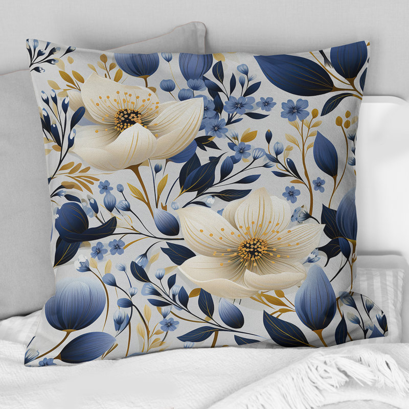 Coussin Blue & White Mystic Reverie, 18 po x 18 po