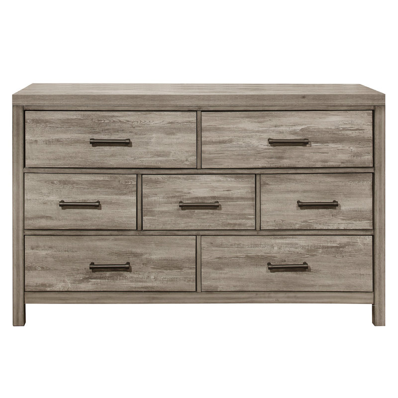 Commode de chambre de style rustique à 7 tiroirs
