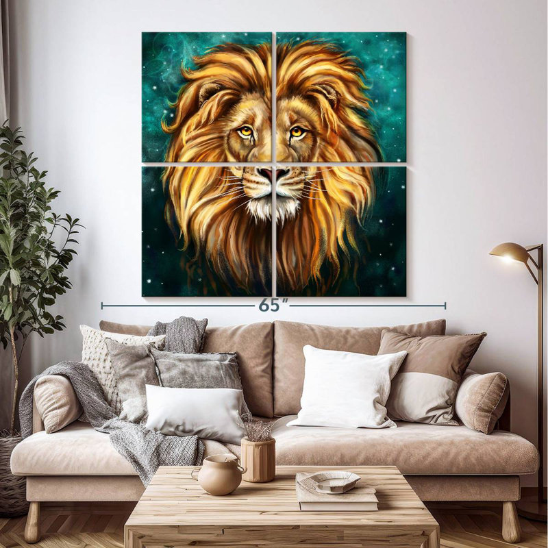 Magnifique tête de lion Brampt, H 50 po x l 50 po