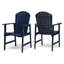 Ensemble de 2 chaises de salle à manger d'extérieur résistantes aux intempéries en bois d'acacia Adirondack-795352343