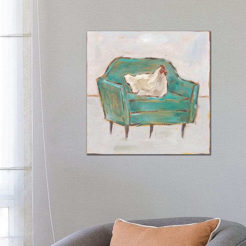 «Creature Comforts VII» par Ethan Harper - reproduction d'art, H 26 po x l 26 po x P 1,5 po, Pas de tapis, Toile tendue