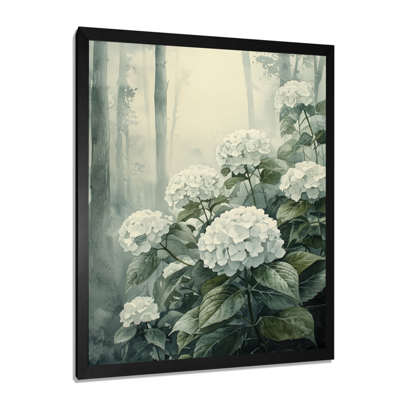 Ballycastle - art mural floral, Noir, H 20 po x l 12 po, Reproduction encadrée d'une seule photo