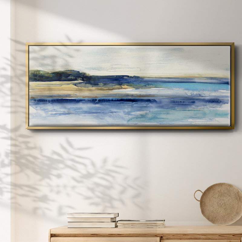 Indigo Bay- Framed Canvas, 24" H x 60" W