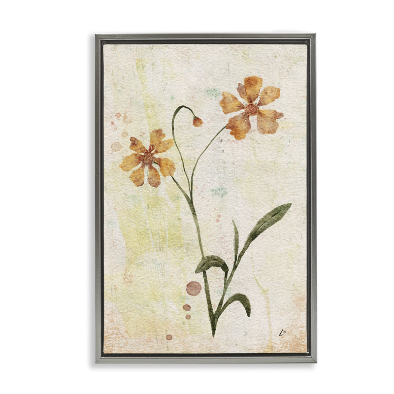  «Ceropsis Flower Sprig» par Lydia Orange, H 25 po x l 17 po, Cadre flottant gris lustré