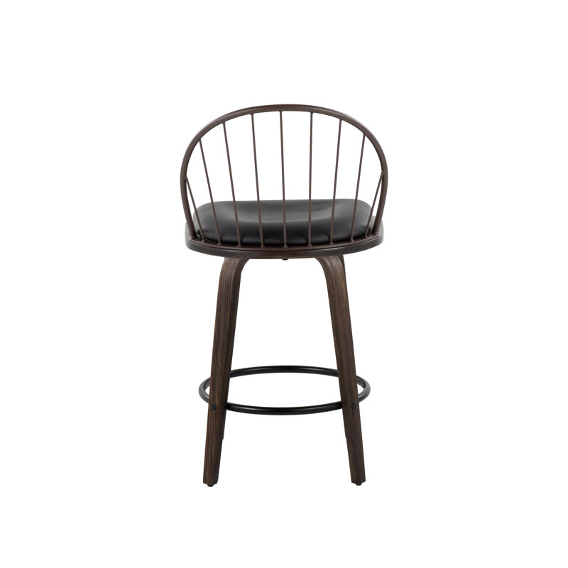 Lakyia Upholstered Counter Stool, Dark Brown