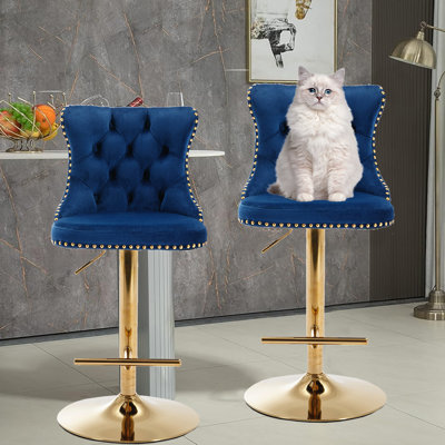 Kieston Swivel Upholstered Adjustable Height Counter Stool