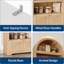 Garde-manger arqué en bois 71 po: rangement à 6 niveaux avec tiroir et tablettes réglables-1061383972