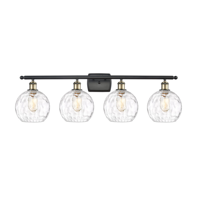 Éclairage pour salle de bain 4 lumières Cindi, Ampoule non incluse, Laiton antique noir