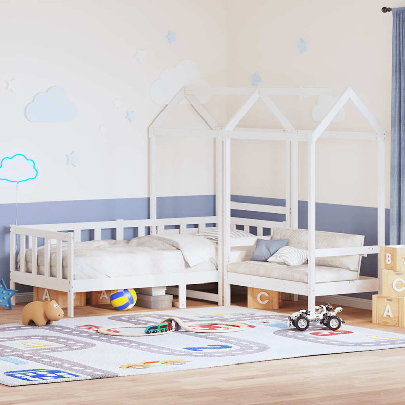 Solid Wood Bed, White