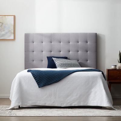 Generic Rectangle Square Tufted Headboard, Queen, Gray