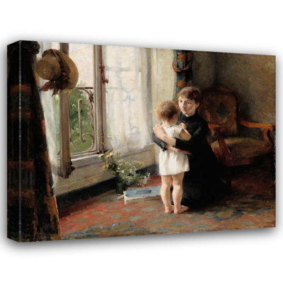 «Mother and Child» par Helene Schjerfbeck - Art mural sur toile tendue avec châssis